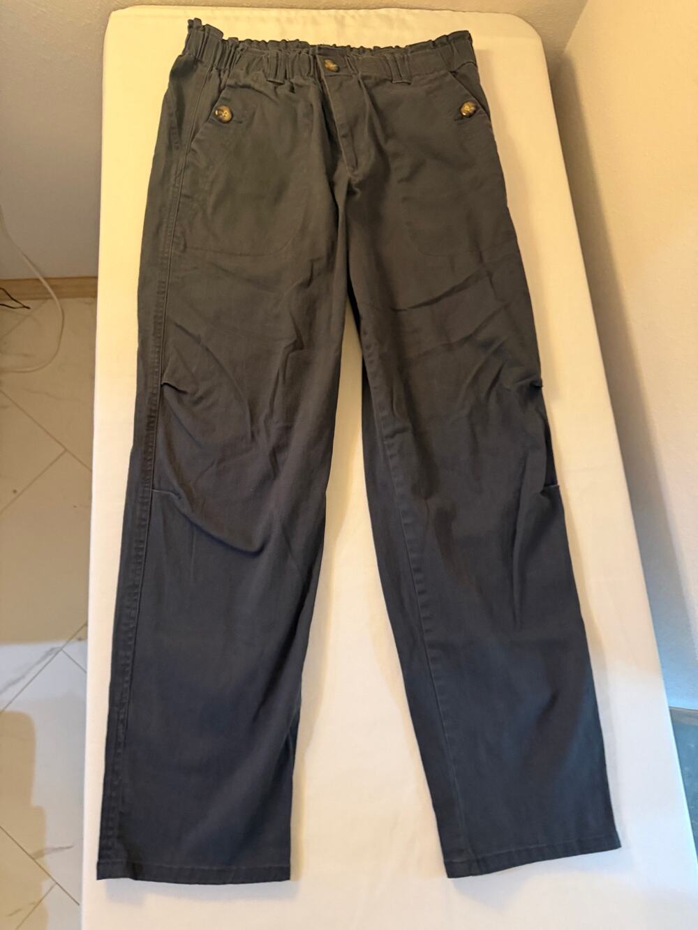 Democracy Paperbag Waist Pants Dark Gray Size 10 Stretch